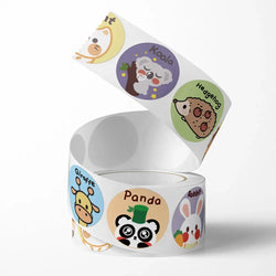 100-500pcs Kids Cute Cartoon Animals Praise Stickers 1Inch Labels for Children Teaching Toy Gift Card Party Packaging Wrapping (Online Order Only)