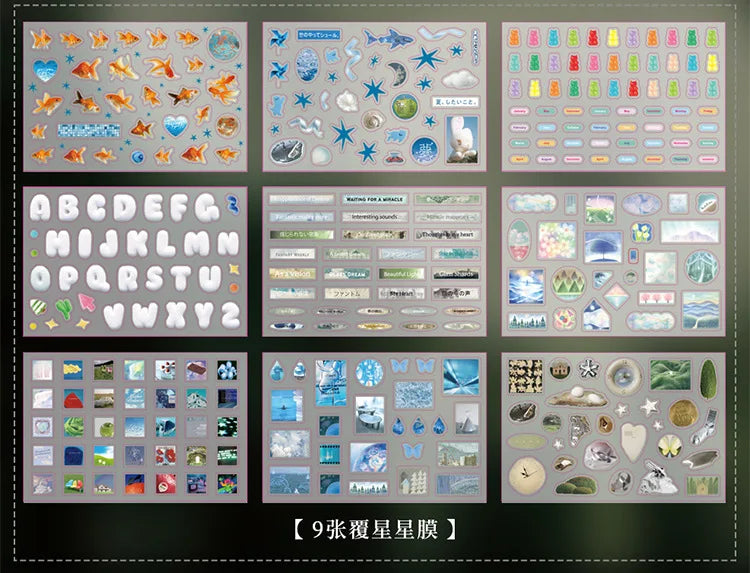 72pages/book Y2K Style Retro Cute Cut Film Sticker Book Planner Journal Handbook Scrapbooking Kawaii Decoration Sticker Gift (ONLINE ORDER ONLY)
