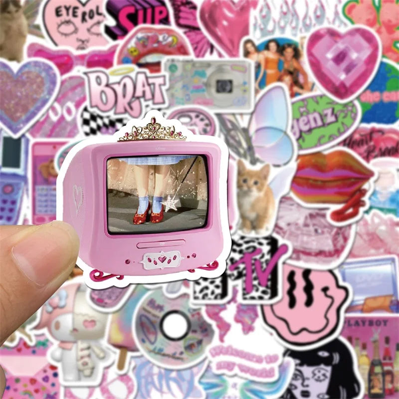 10/30/58PCS Girl Leopard Korean Stationery Sticker Aesthetic Children's PVC Decoration Scrapbooking School Supplies for Kids (ONLINE ORDER ONLY)