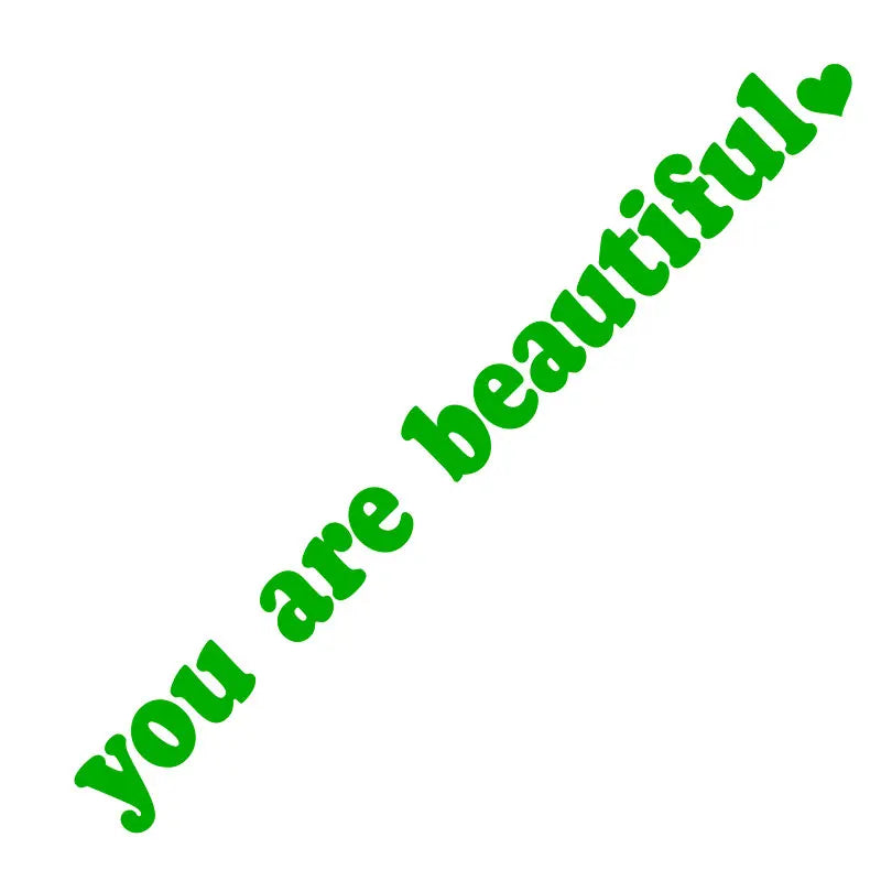 The Text Car Stickers You Are Beautiful Interior Decoration Rear View Mirror Fashion Stickers Creative Sport PVC Vinyl Decals (ONLINE ORDER ONLY)