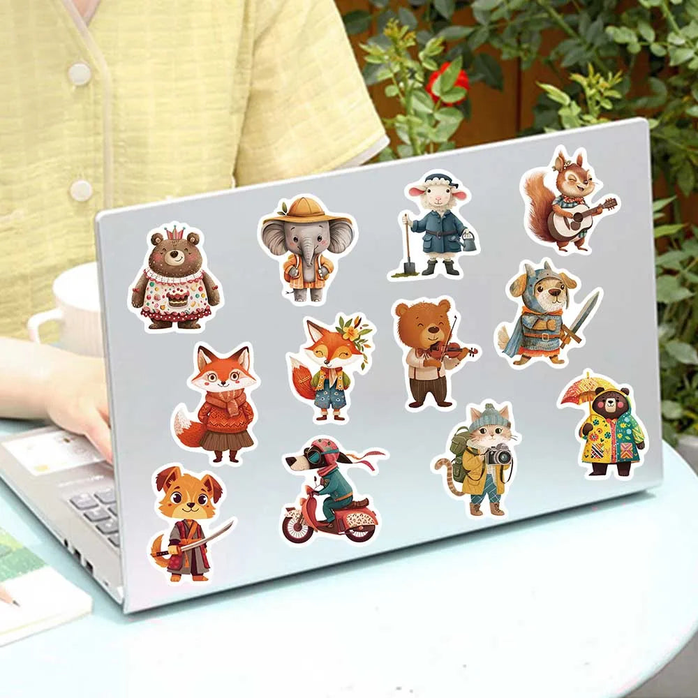 50/100pcs Cute Cartoon Fairy Tale Animals Stickers Decals For Laptop Water Bottle Luggage Notebook Vinyl Waterproof Graffiti (ONLINE ORDER ONLY)