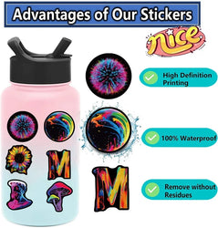10/30/50PCS Black Edged Rainbow PVC Sticker Aesthetic Children's Decoration Scrapbooking Stationery School Supplies for Kids (ONLINE ORDER ONLY)