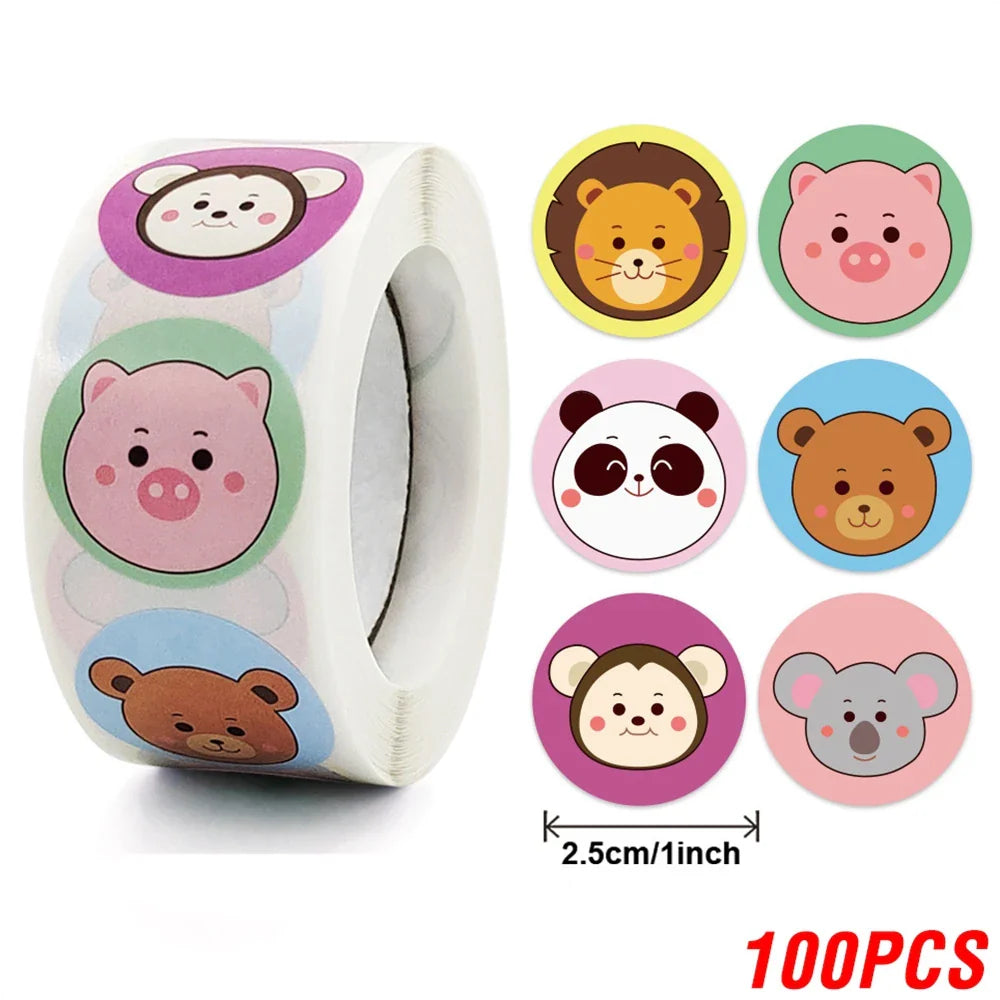 100-500pcs New Cartoon Dinosaurs Stickers 6 Designs for Classroom Teacher Stationery Sticker Label for Kids Reward Stickers (ONLINE ORDER ONLY)