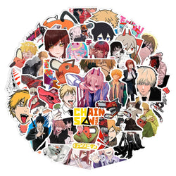 10/30/50pcs Classic Anime Chainsaw Man Cool Stickers Decals Skateboard Phone Case Guitar Cartoon Waterproof Decoration Sticker (ONLINE ORDER ONLY)