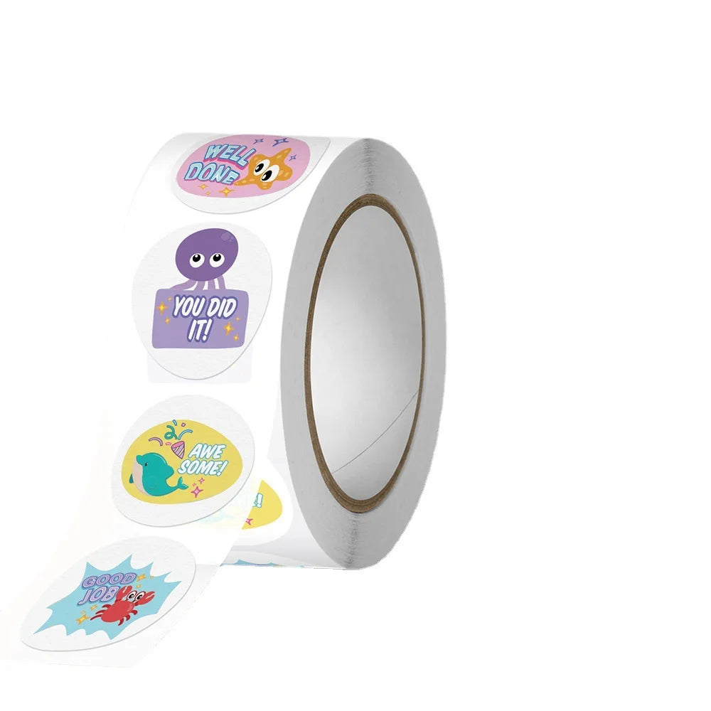 100-500pcs Cartoon Animal Reward Sticker Label Thank You Cute Sticker DIY Gift Sealing Label Decoration Stationery Sticker (ONLINE ORDER ONLY)