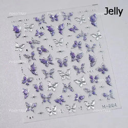 Dreamy Moon Stars Love Heart Butterfly Bowknot Lace Shiny Starburst Ribbon Delicate Adhesive Nail Art Stickers Manicure Decals (Online Order Only)