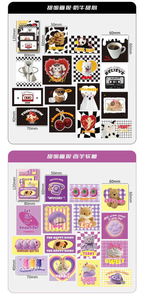 30pcs/lot Sweet Pictorial Series Scrapbooking Stickers Korean ins Hand Account Journal Collage Deco Material Stationery Sticker (ONLINE ORDER ONLY)