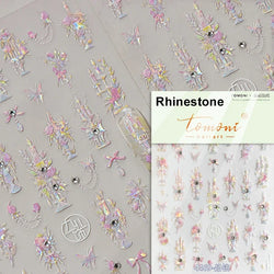 Dreamy Moon Star Cloud Butterfly Starrylight Rhinestone 5D Soft Embossed Relief Nail Art Sticker 3D Decal Decoration Manicure (ONLINE ORDER ONLY)