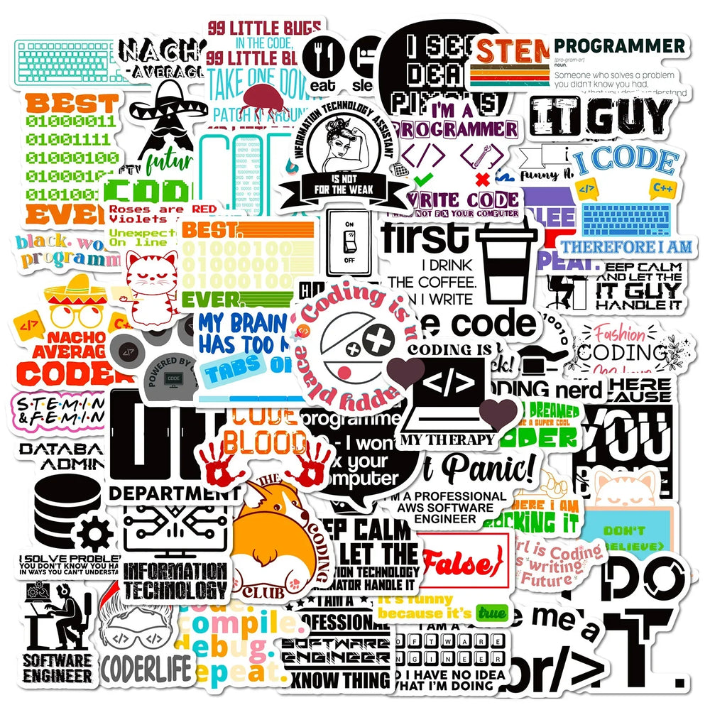 Java Geek Stickers Pack for Laptop, Phone, Notebook, Guitar, Car (Online Order Only)