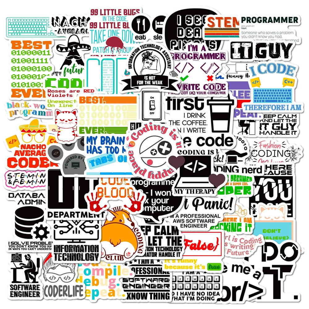 Java Geek Stickers Pack for Laptop, Phone, Notebook, Guitar, Car (Online Order Only)