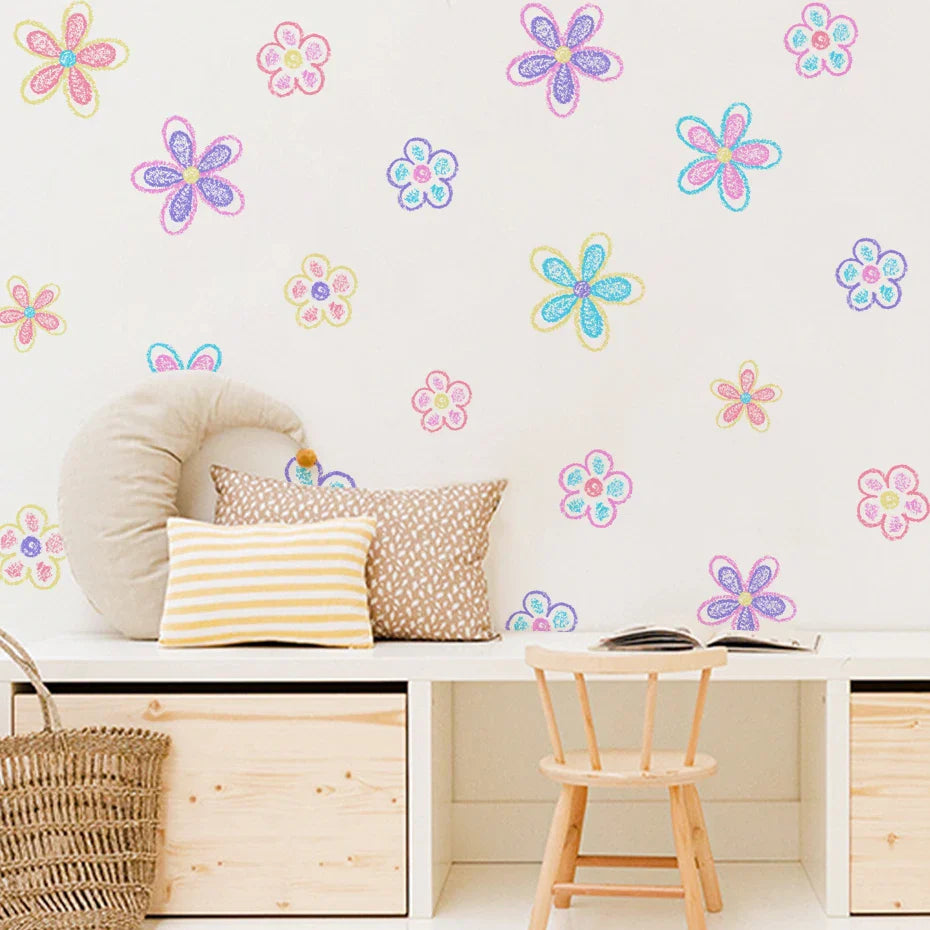 Daisy Flower Wall Stickers Bohemian Nursery Decor Removable Vinyl Decals (Online Order Only)