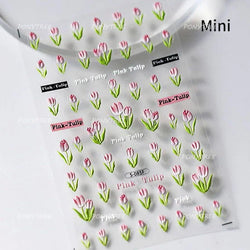 Orchid Daisy Chrysanthemum Peach Blossom Lotus Flower Vase Floral Art Fan Wintersweet Adhesive Nail Art Stickers Manicure Decals (Online Order Only)