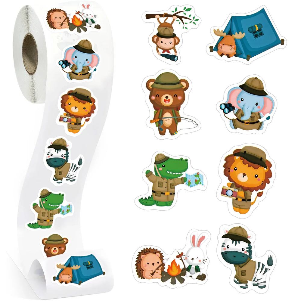 100-500pcs New Cartoon Animal Park Elephant Stickers for Kids Teacher Reward Encourage Sealing Label Stationery Sticker (ONLINE ORDER ONLY)