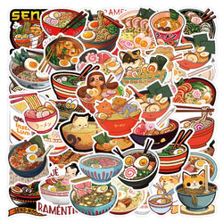 Pulled Noodles Cartoon Stickers 10/30/55PCS for Scrapbook, Laptop, Guitar, Car, Bike Decals (Online Order Only)