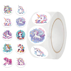 500Pcs/Roll Cartoon Animal Unicorn Stickers Kindergarten Children's Reward Sticker Gift Decorative Decals Kids Encourage Label (Online Order Only)