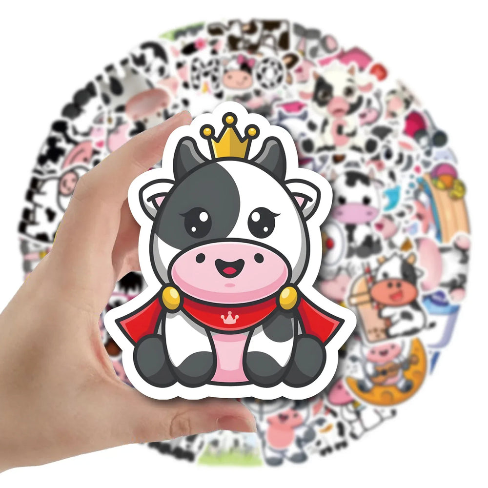 10/50/60PCS Milk Cow Sticker Laptop Stationery Scrapbook Cute Sticker Aesthetic Scrapbook Materials Craft Supplies Children (ONLINE ORDER ONLY)