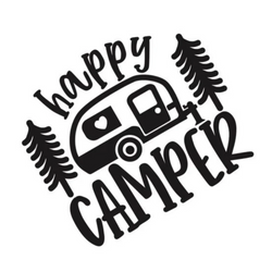 Car Sticker Happy Campers Decor Decal for Van Camper Caravan Truck Taxi Camping Rv Cargo Motorhome Vinyl Auto Accessories (ONLINE ORDER ONLY)