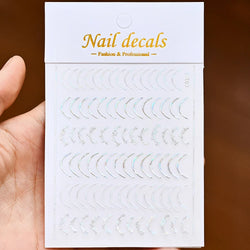 1Pc Laser Silver Gold Lines Stripe Nail Sticker Metal Strip Luxury Nails Slider Self Adhesive Slider Papers Transfer Stickers *& (Online Order Only)