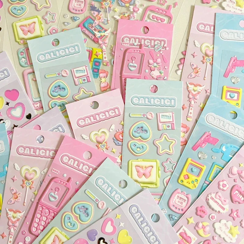 1pcs Ins Cute Love Magic Wand 3D Stickers Planner Journal Scrapbooking Decorative Sticker Aesthetic Kawaii Korean Stationery (Online Order Only)