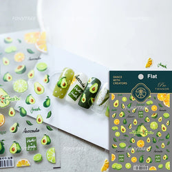 Summer Beach Bikini Watermelon Cat Popsicle Swim Ring Ice Cream Shell Coconut Tree Nail Art Decoration Stickers Manicure Decals (Online Order Only)