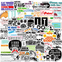 10/50pcs Cool Engineer Programming Network Code Hacker Stickers Vinyl Decals DIY Computer Laptop Helmet Cool Programmer Sticker (Online Order Only)