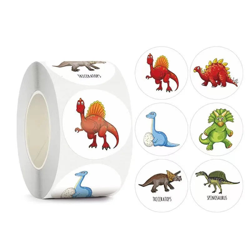 50-500pc 2.5cm/1inch Dinosaur Animal Shaped Sticker Decoration Gift Box Sticker Label Stationery Sticker Teacher Reward Stickers (ONLINE ORDER ONLY)