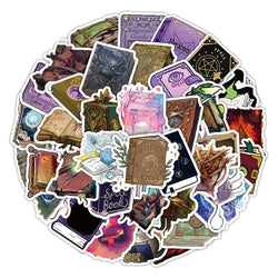 10/30/50PCS Vintage Cartoon Magic Book Stickers Aesthetic Motorcycle Skateboard Laptop Phone Decals DIY Waterproof Graffiti Toys (ONLINE ORDER ONLY)