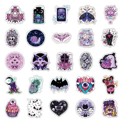 10/30/50/100PCS Cute Gothic Halloween Witch Graffiti Stickers Waterproof Skateboard Laptop Motorcycle Luggage Car Sticker Decal (Online Order Only)