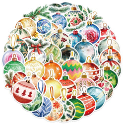 Cartoon Christmas Tree Ball Sticker Set - DIY PVC Waterproof Decoration (ONLINE ORDER ONLY)