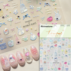 Sexy Red Grape Wine Bowknot Cocktail Goblet Cup Soda Liquid Shiny Sparkling Self Adhesive Nail Art Stickers 3D Manicure Decals (ONLINE ORDER ONLY)