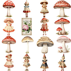 10/30/50pcs Cute Retro Mushroom Head Girl Cartoon Stickers Decals Notebook Laptop Phone Suitcase Stationery Sticker Kids Toys (ONLINE ORDER ONLY)