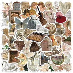 50PCS Fairy Oil Painting Stickers Vintage Aesthetic Scrapbooking Supplies (ONLINE ORDER ONLY)