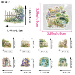 50PCS Retro Flower Transparent Stickers for DIY, Laptops, Skateboards, Decals (Online Order Only)