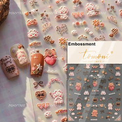 Graffiti Rabbit Dog Bunny Milk Strawberry Jewel Candy Knife Envelope Soft Relief Adhesive Nail Art Stickers Cute Manicure Decals (Online Order Only)