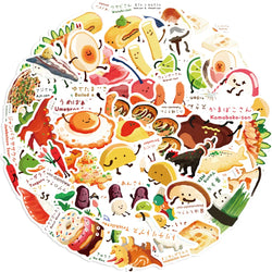 Dinosaur Recipe Stickers 10/30/50pcs Kids Food Decals DIY Phone Notebook Fridge Bike Gifts (Online Order Only)