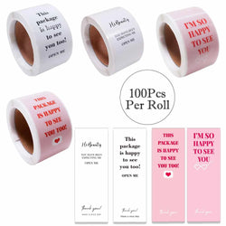 100pcs/roll Thank You Sticker Seal Labels Small Business Gift Decor Sticker This Package LS Happy To See You Too 3*9cm (Online Order Only)