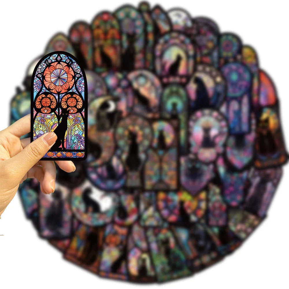 10/30/50pcs Dark Art Gothic Black Cat Waterproof Stickers Cartoon Aesthetic Decals Laptop Motorcycle Luggage Car Sticker Kid Toy (Online Order Only)