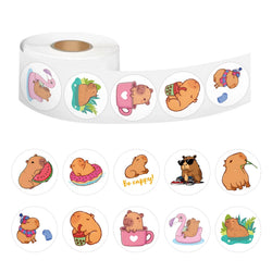 100-500pcs Cute Plump Capybara Cartoon Brown Animals Stickers DIY Scrapbook Phone Reward Seal Label Wall Sticker Kid Toy (Online Order Only)