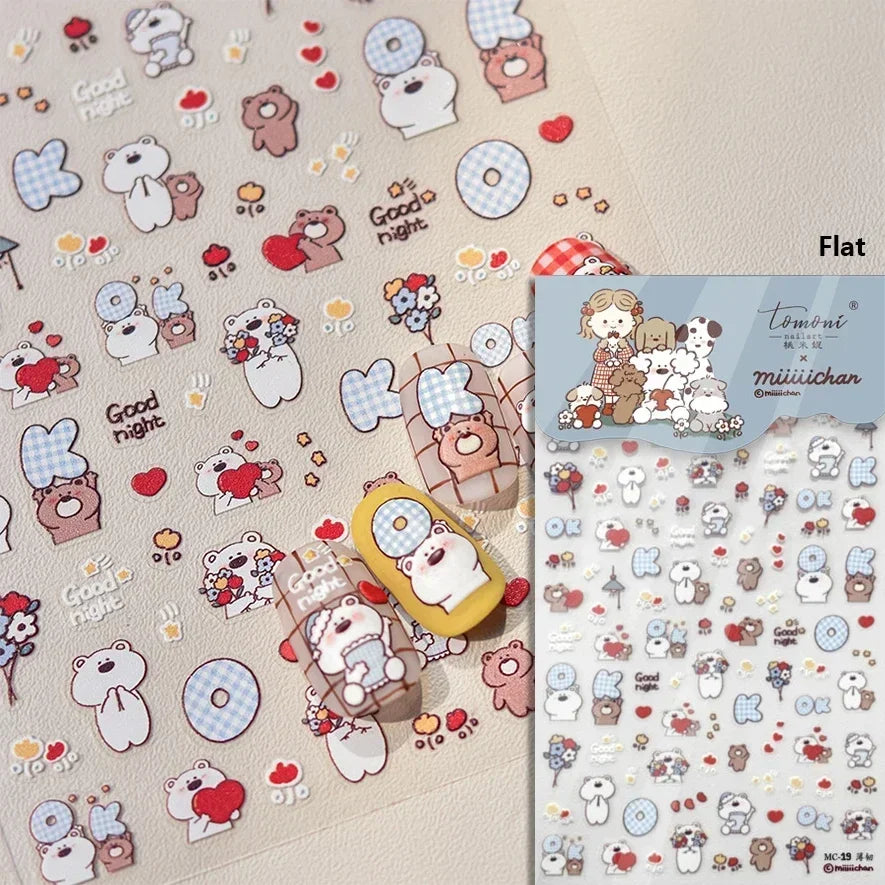 Cookies Chocolate Love Heart Flower Bowknot Rabbit Bunny Lace Bear Star Bouquet Rabbit Adhesive Nail Art Sticker Manicure Decal (ONLINE ORDER ONLY)