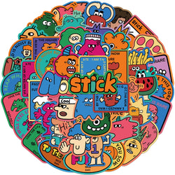 Cute Monster Stickers 10/30/50pcs Waterproof Cartoon Decals for Kids DIY Phone Bike Laptop Guitar (Online Order Only)
