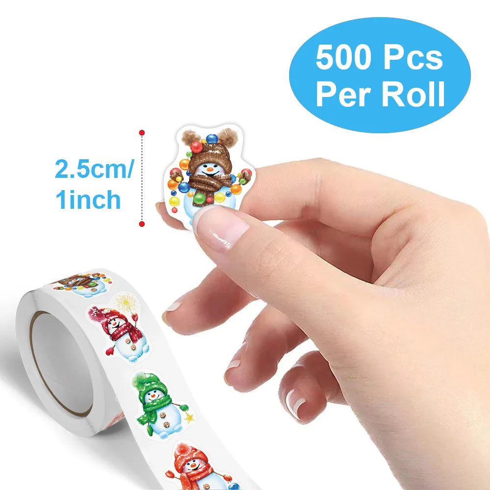 100-500pcs Christmas Theme Seal Labels Stickers Merry Christmas Stickers For DIY Gift Baking Package Envelope Stationery Lables (ONLINE ORDER ONLY)