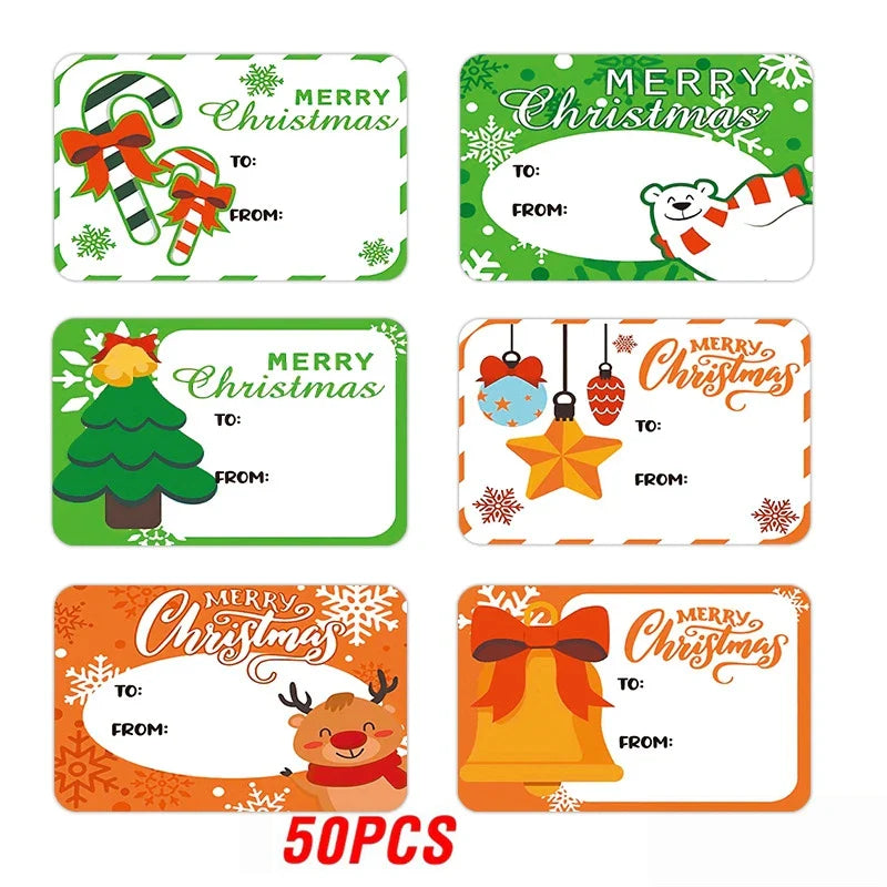 50-250Pcs Christmas Snowman Adhesive Labels Stickers Decoration Paper Scrapbooking Seal Thank You Sticker Stationery Supplies (ONLINE ORDER ONLY)