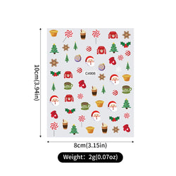 Merry Christmas Penguin Nail Art Sticker 3D Slider Deer Santa Claus Decal New Year Nail Decorations Sticker Manicure Accessories (ONLINE ORDER ONLY)