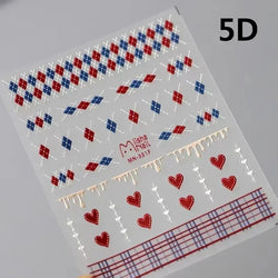Charming Geometric Black Khaki Brown Grid Houndstooth Snowflake Flat Chic  Adhesive Nail Art Decoration Stickers Manicure Decals (Online Order Only)