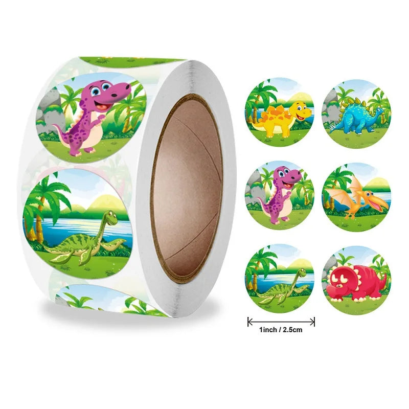 100-500pc Stickers for Children Kids Rolling Animal Roll Stickers Small Cute Toy Game Sticker DIY Gift Sealing Label Decoration (Online Order Only)