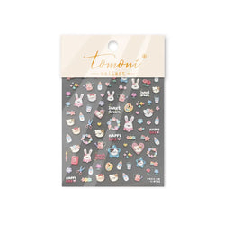 Cream Wind Cat Rabbit Kitten Bunny Bowknot Flower Butterfly Cake Cherry Tulip 5D Self Adhesive Nail Art Stickers Manicure Decals (Online Order Only)