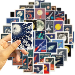50PCS Space Travel Planner Stickers Aesthetic Motorcycle Phone Car Skateboard Laptop Sticker Decal Classic Toy (Online Order Only)