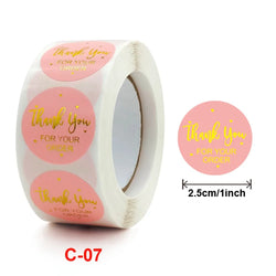 50-500pcs Labels 1inch Round Gold Foil Thank You Stickers For Cards Envelope Sealing Label Stickers Wedding Party Gift Sticker (ONLINE ORDER ONLY)
