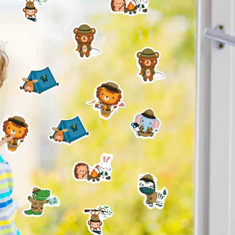 100-500pcs New Cartoon Animal Park Elephant Stickers for Kids Teacher Reward Encourage Sealing Label Stationery Sticker (ONLINE ORDER ONLY)
