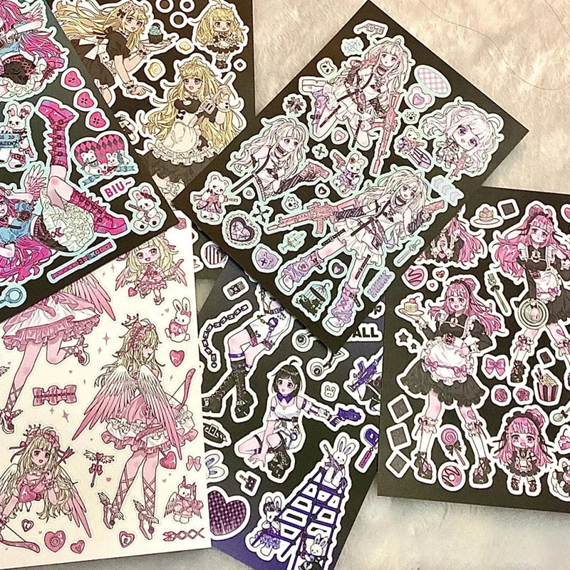 New Cute Cool Sweet Maid Girl Stickers Diary Scrapbooking DIY Album Decoration Sticker Aesthetic Personalized Kawaii Stationery (ONLINE ORDER ONLY)